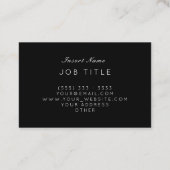 Berufliches Minimalistisches schlichtes nobles Visitenkarte (Rückseite)