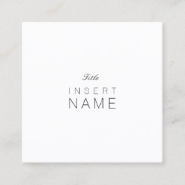 Berufliches Minimalistisches schlichtes Noir und Quadratische Visitenkarte