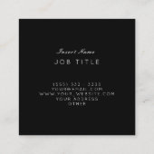 Berufliches Minimalistisches schlichtes Noir und Quadratische Visitenkarte (Rückseite)