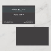 Berufliches minimalistisches Schwarz-Design Visitenkarte (Vorne/Hinten)