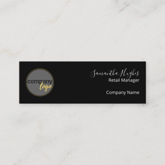 BERUFLICHES MINIMALISTISCHES SCHWARZ-WEISSES GESCH MINI VISITENKARTE (Vorderseite)