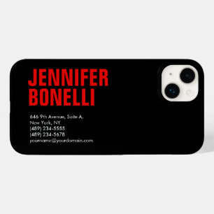 Berufliches minimalistisches schwarzes Rot Case-Mate iPhone 14 Plus Hülle