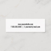 Berufliches Minimalistisches Schwarzweiss Mini Visitenkarte (Rückseite)