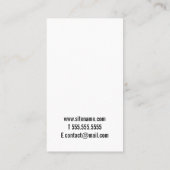 Berufliches Minimalistisches Schwarzweiss Visitenkarte (Rückseite)