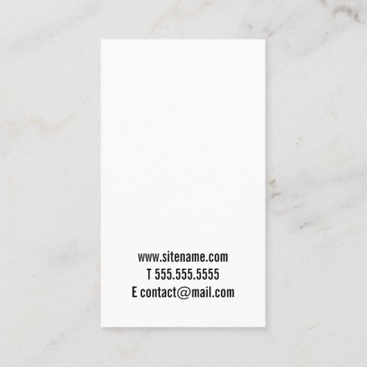 Berufliches Minimalistisches Schwarzweiss Visitenkarte (Rückseite)