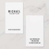 Berufliches Minimalistisches Schwarzweiss Visitenkarte (Vorne/Hinten)