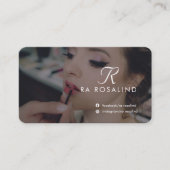 Berufliches Mit Monogramm Foto Schwarz/Weiß Visitenkarte (Vorderseite)