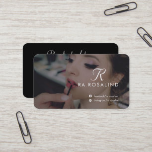 Berufliches Mit Monogramm Foto Schwarz/Weiß Visitenkarte