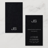 Berufliches Mit Monogramm Premium-Schwarz Visitenkarte (Vorne/Hinten)