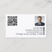 Berufliches Mitarbeiter Foto QR Code Blue Aviation Visitenkarte (Rückseite)