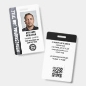 Berufliches Mitarbeiter-ID-Foto-Logo Grau Ausweis (Vorder- & Rückseite)