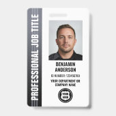 Berufliches Mitarbeiter-ID-Foto-Logo Grau Ausweis (Vorderseite)