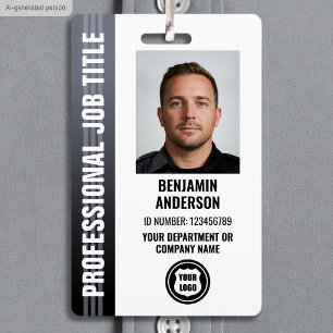 Berufliches Mitarbeiter-ID-Foto-Logo Grau Ausweis