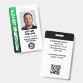 Berufliches Mitarbeiter-ID-Foto-Logo Grün Ausweis (Vorder- & Rückseite)