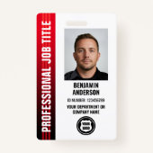 Berufliches Mitarbeiter-ID-Foto-Logo Rot Ausweis (Vorderseite)