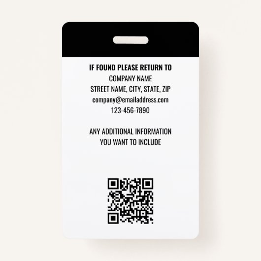 Berufliches Mitarbeiter-ID-Foto-Logo Rot Ausweis (Rückseite)