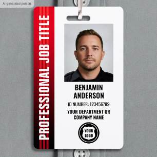 Berufliches Mitarbeiter-ID-Foto-Logo Rot Ausweis