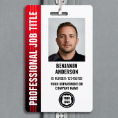 Berufliches Mitarbeiter-ID-Foto-Logo Rot Ausweis