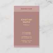 Berufliches Modern Gold Text Name Chic Template Visitenkarte (Vorderseite)