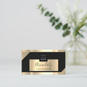 Berufliches Modern Studio Makeup Logo Gold Visitenkarte (Stehend Vorderseite)