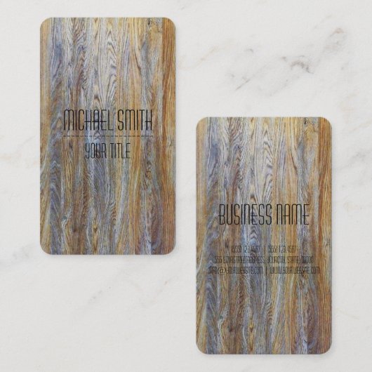 Berufliches Modern Wood Grain #4 Visitenkarte (Vorne/Hinten)