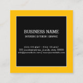 Berufliches modernes Amber Black Monogram Quadratische Visitenkarte (Rückseite)