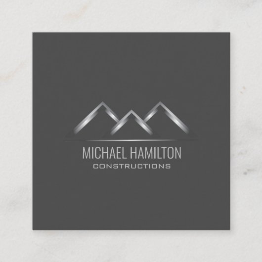 Berufliches, modernes Anwesen-Konstruktionslogo Quadratische Visitenkarte (Vorderseite)