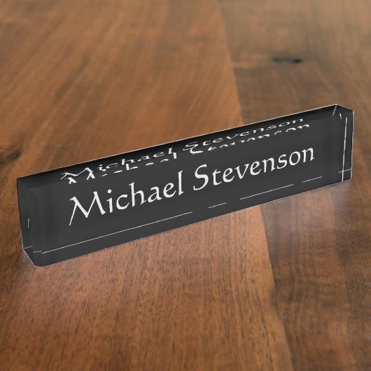 Berufliches, modernes Black Business Desk Namenssc Namensplakette (Seite)