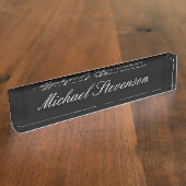Berufliches, modernes Black Business Desk Namenssc Namensplakette (Seite)