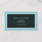 Berufliches modernes Blau Visitenkarte (Rückseite)