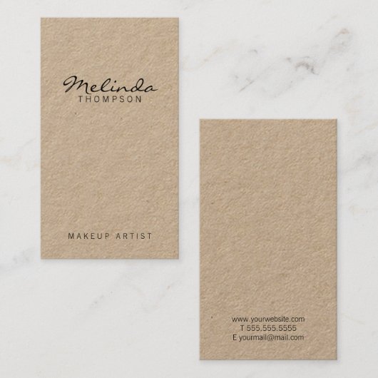 Berufliches modernes Braunes Packpapier Visitenkarte (Vorne/Hinten)