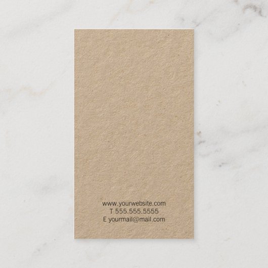 Berufliches modernes Braunes Packpapier Visitenkarte (Rückseite)
