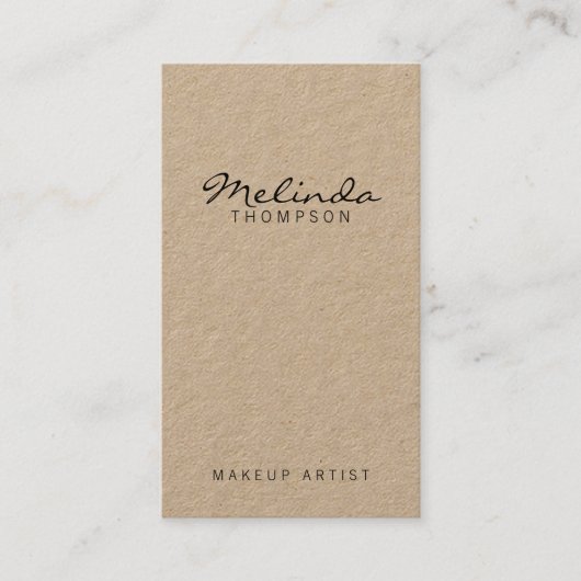 Berufliches modernes Braunes Packpapier Visitenkarte (Vorderseite)