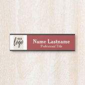 Berufliches, modernes Burgund-Logo, Name, Titel Türschild (Vorderseite )