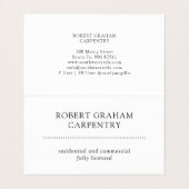 Berufliches modernes Carpenter Visitenkarten (Innenseite Aufgefaltet)