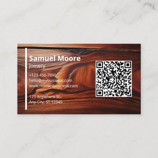 Berufliches modernes Cocobolo-Holz Visitenkarte (Vorderseite)