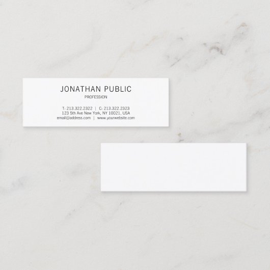 Berufliches modernes Design Elegant Einfach Schlic Mini Visitenkarte (Vorne/Hinten)