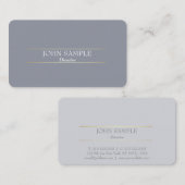 Berufliches modernes Design Gray Gold Elegante Visitenkarte (Vorne/Hinten)