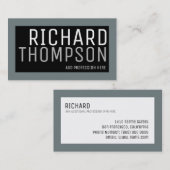 Berufliches modernes Design mit grauer Grenze Visitenkarte (Vorne/Hinten)