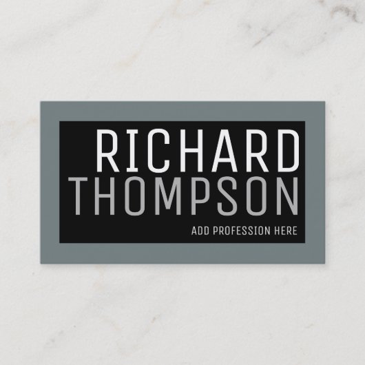 Berufliches modernes Design mit grauer Grenze Visitenkarte (Vorderseite)
