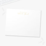 Berufliches, modernes Drehbuch Notizblock<br><div class="desc">Berufliches modernes Notizblock mit dem Namen im modernen,  goldfarbenen Schriftart-Stil mit Sondertext in modernem Sans-Serif-Schriftart auf weißem Hintergrund.

Beachte:Die Folien-Details sind simuliert und in Farbe auf das Produkt gedruckt.Bei der Herstellung dieses Produktes wird keine Folie verwendet.</div>