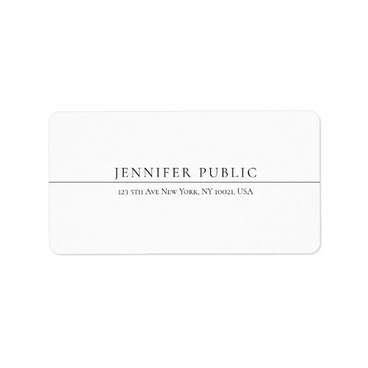 Berufliches, modernes, einfaches Design Adressaufkleber (Vorne)