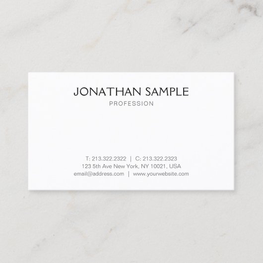 Berufliches, modernes, einfaches Design Visitenkarte (Vorderseite)