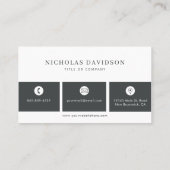 Berufliches, modernes einfaches Holzgrau Visitenkarte (Rückseite)