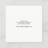 Berufliches, modernes, einfaches Schwarzes Quadrat Quadratische Visitenkarte (Rückseite)