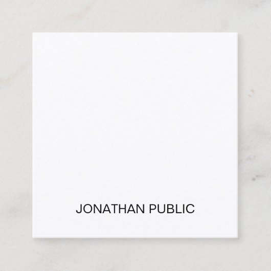 Berufliches, modernes, einfaches Template Luxus Quadratische Visitenkarte (Vorderseite)