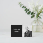 Berufliches modernes, elegantes Foto und Text, Visitenkarte (Stehend Vorderseite)