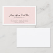 Berufliches modernes elegantes rosa einfaches visitenkarte (Vorne/Hinten)