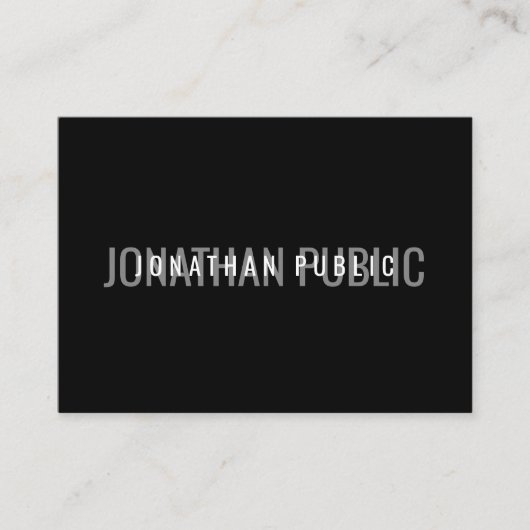 Berufliches modernes elegantes Schwarz-Weiß-Templa Visitenkarte (Vorderseite)