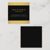 Berufliches modernes elegantes schwarzes quadratische visitenkarte (Vorne/Hinten)